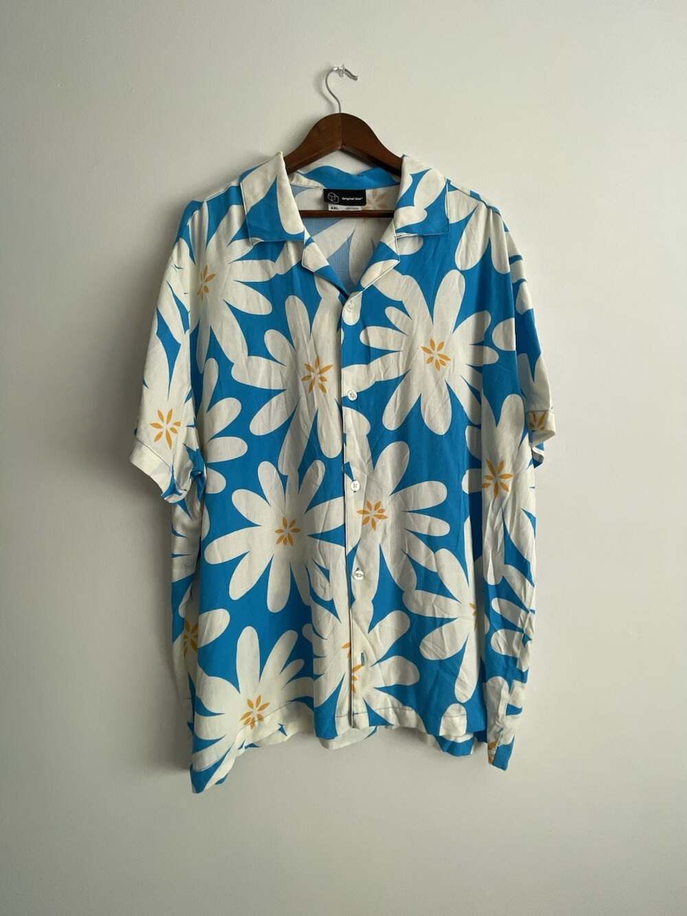 Original Use Floral Button Down Shirt Size XXL Blue White Daisy